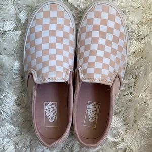 Pink checkered vans women’s size 8